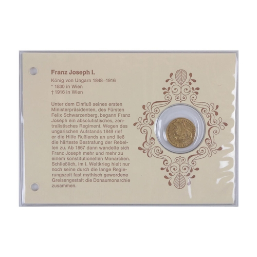 808 - Coin:  A gold Ungaru 20 Franc / 8 Forint 1891 Coin,  Franz Joseph 1 in presentation case. ... 