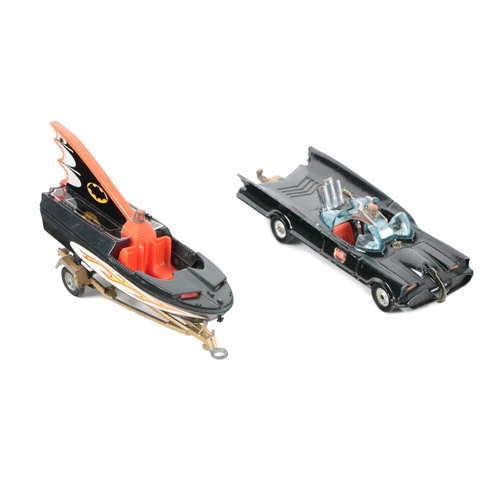 818 - [Toy]: A Corgi Toys Gift Set 3, rocket firing Batmobile and Batboat on Trailer, in presentation box ... 