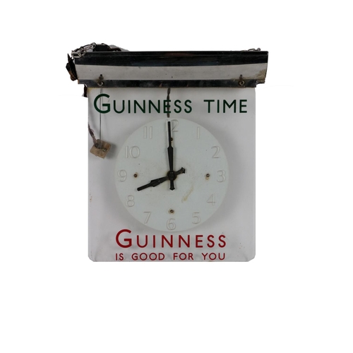 826 - Advertisement: Guinness & Co., a Vintage Perspex hanging Clock 'Guinness Time - Guinness is Good... 