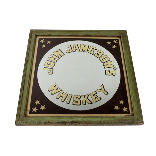 827 - Advertising Signs: A square Mirror, with shaped decoration and with circular inset for 