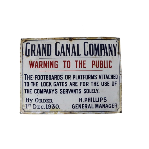 828 - Canal Interest:  An enamel Sign for 