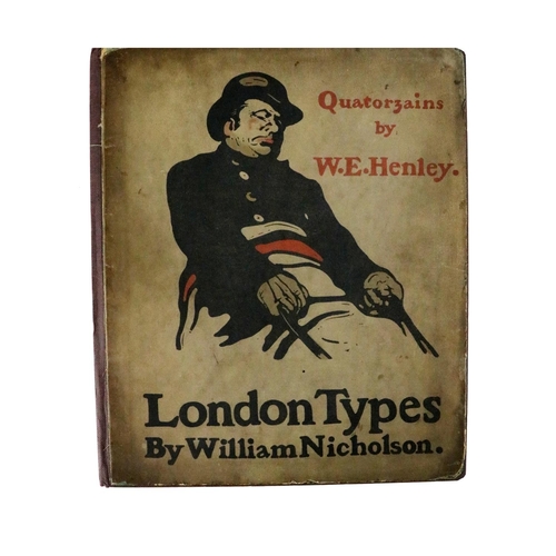 848 - Attractive Coloured Plates:  Nicholson (Wm.) London Types, with Quatorzains by W.E. Henley. Lg. sq. ... 