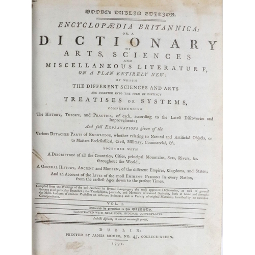 857 - Moore (James) publisher Moore's Dublin Edition of Encyclopaedia Britannica; Vols. 1 - 18, plus Vol. ... 