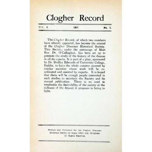 865 - Periodical: Clogher Record, Published by the Clogher Diocesan Historical Society. Vol. I No. 1, 1953... 