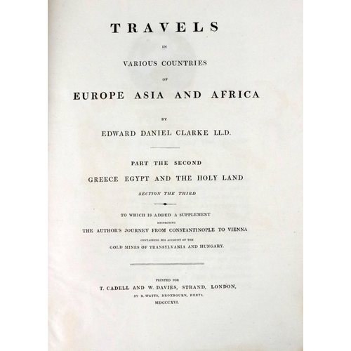 866 - With Folding Maps & PlatesTravel:  Clarke (Ed. Daniel) Travels in various Countries of Europe, A... 