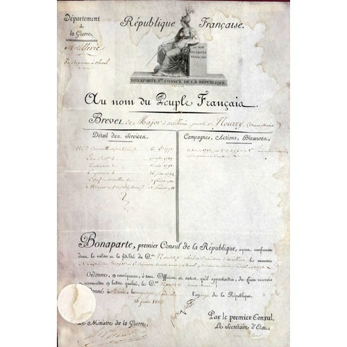 539 - Signed by Napoleon Bonaparte (1769-1821) 'Official French State War Record signed by Napoleon as Fir... 