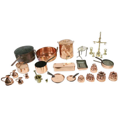 1 - A large and impressive collection of Copperware, comprising of jelly moulds, frying pans, jugs, pots... 