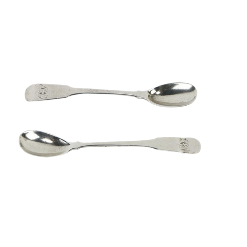 24 - Two Egg Spoons, Dublin c. 1800, one by John Shields, the other by John Pittar, initialled 