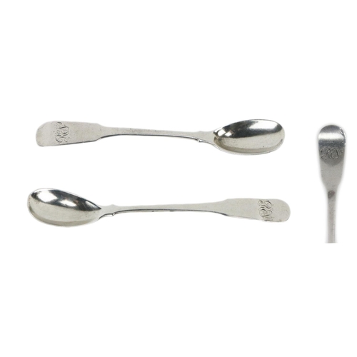 24 - Two Egg Spoons, Dublin c. 1800, one by John Shields, the other by John Pittar, initialled 