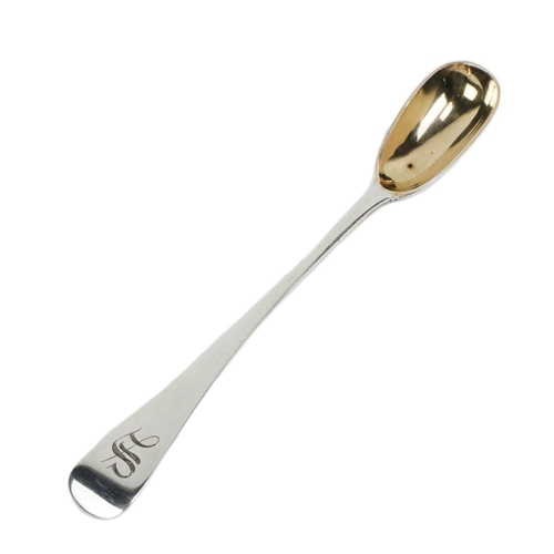 52 - An Old English pattern silver Condiment Spoon, with gilt bowl, London c. 1880, by George Adams, init... 