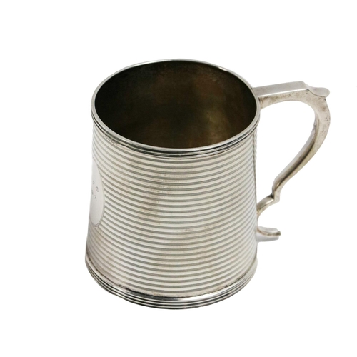 99 - A silver Christening Cup, Birmingham c. 1917, by Mappin & Webb, the cylindrical body with thread... 