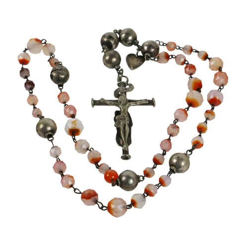 106 - An important and rare 18th Century Irish 'Galway' Rosary, with double sided crucifix pendent, with s... 