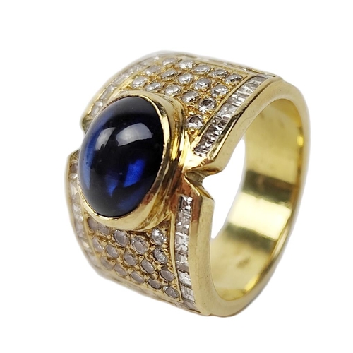 205 - An attractive and unusual design Ladies 18ct gold Ring, (approx. 15gms) set with 34 round and 3... 