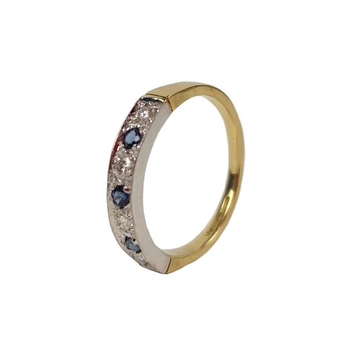 207 - A fine quality sapphire and diamond Ladies Eternity Ring, set with four .06ct diamonds, and three .0... 