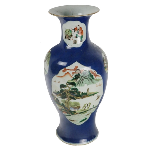 229 - A late 18th Century / early 19th Century Chinese blue ground bulbous Vase, decorated with multiple p... 