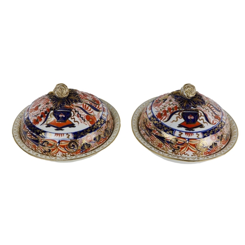 270 - A pair of attractive 20th Century Japanese Satsuma circular Tureens and Covers, decorated in the typ... 