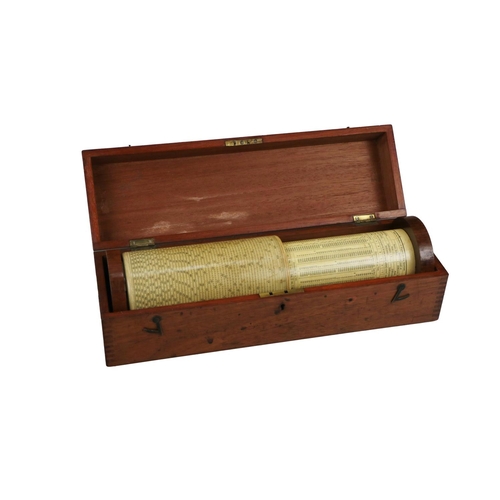 315 - A cased tubular design Mathematical Instrument, or 'Fullers Spiral Slide Rule,