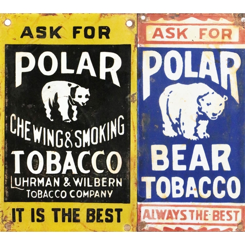 368 - Advertisement: A Vintage miniature Sign for 'Ask for Polar Chewing and Smoking Tobacco' Luhrman and ... 