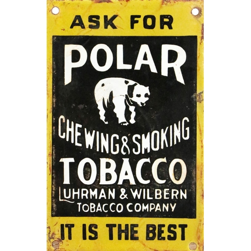 368 - Advertisement: A Vintage miniature Sign for 'Ask for Polar Chewing and Smoking Tobacco' Luhrman and ... 