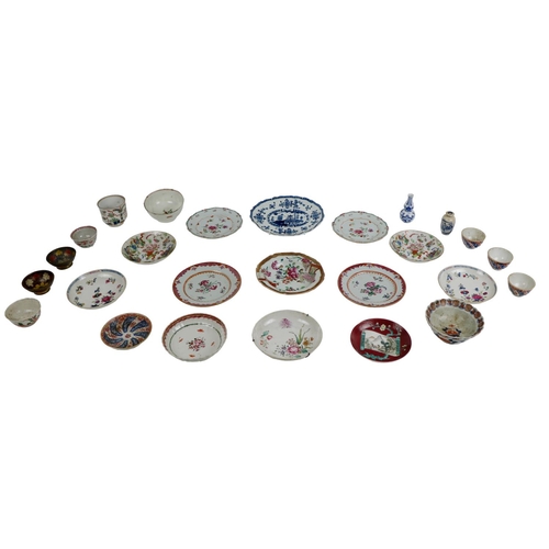 259 - A collection of varied 19th Century Chinese and Japanese small Plates & Bowls, including Cantone... 