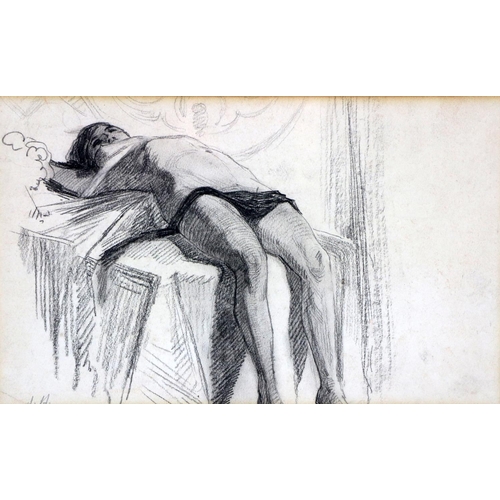 451 - J.H., 20th Century Irish SchoolA set of 4 Study Drawings of female figures and nudes, chalk and penc... 