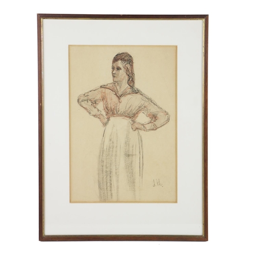 451 - J.H., 20th Century Irish SchoolA set of 4 Study Drawings of female figures and nudes, chalk and penc... 