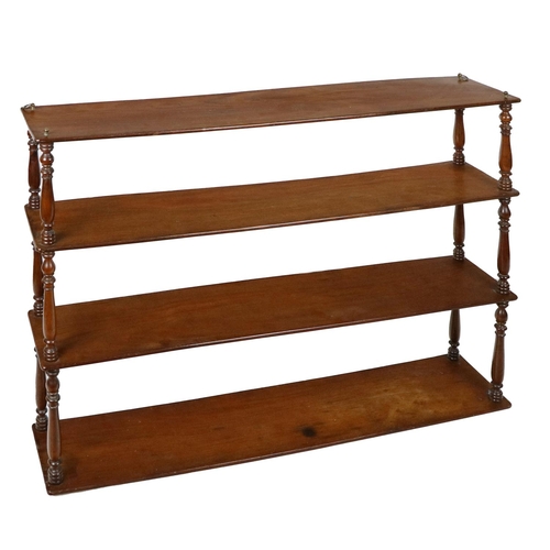 458 - A 19th Century mahogany framed three tier Wall Shelf, with turned pillar supports, approx. 76cms hig... 