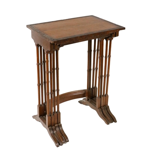 459 - A fine quality Regency style Quartetto Nest of Tables, each with ebony string inlay with assimilated... 