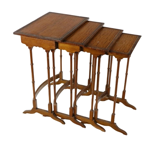 459 - A fine quality Regency style Quartetto Nest of Tables, each with ebony string inlay with assimilated... 