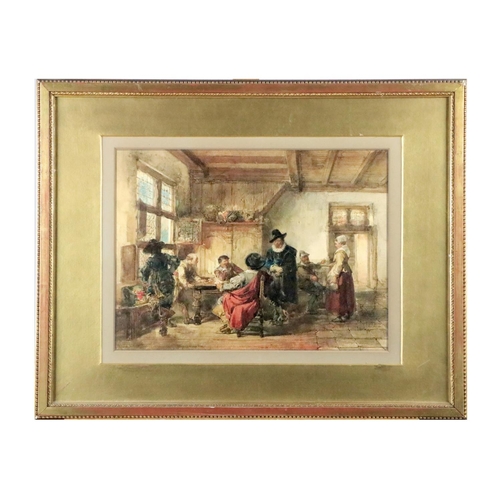 465 - Herman Frederick Carel ten Kate, Dutch (1822-1891)A pair of Dutch Interiors with multiple Figures, o... 