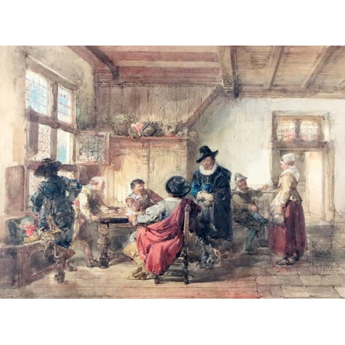 465 - Herman Frederick Carel ten Kate, Dutch (1822-1891)A pair of Dutch Interiors with multiple Figures, o... 