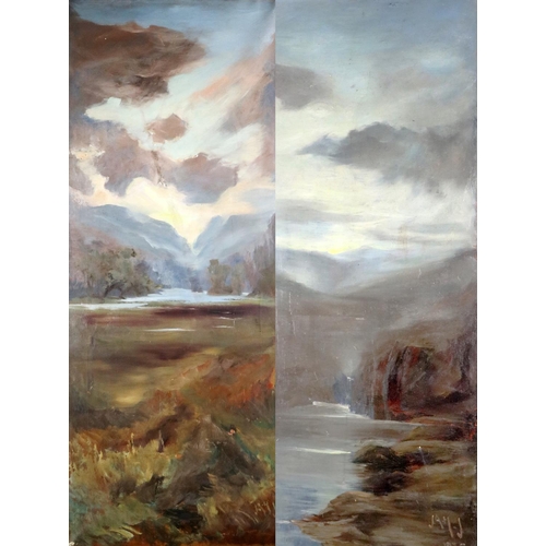 466 - 20th / 21st CenturyPair of Pier Paintings Highland Lake Scenes,