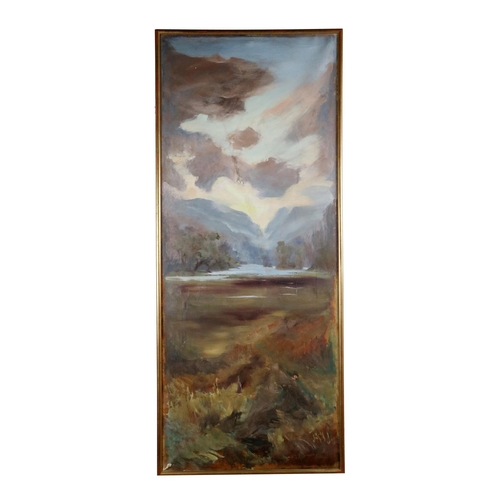 466 - 20th / 21st CenturyPair of Pier Paintings Highland Lake Scenes,