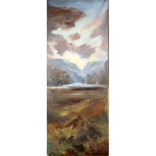 466 - 20th / 21st CenturyPair of Pier Paintings Highland Lake Scenes,