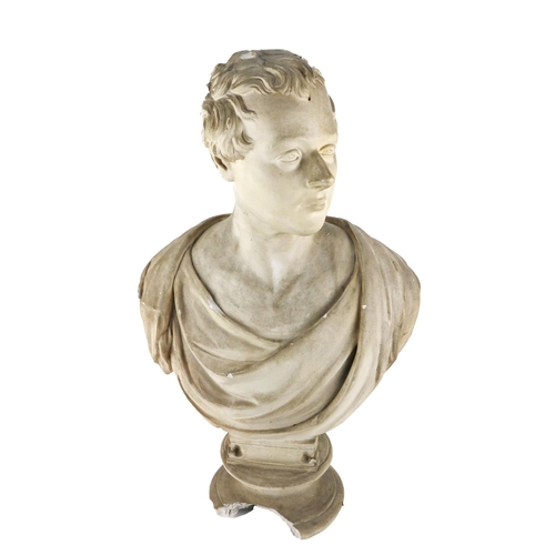 508 - A 19th Century plaster cast Model, of a young gentleman wearing drapes on socle base, approx. 81cms ... 