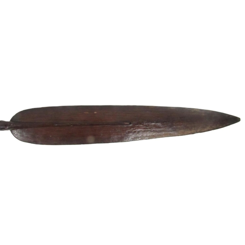 515 - Ethnographic:  A 19th Century Polynesian Spear Paddle, the pointed splayed top with ribbed centre bo... 