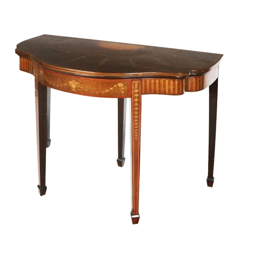 533 - An attractive late 19th Century mahogany fold-over Card Table, attributed to James Hicks of Dublin, ... 