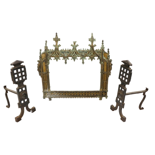 461 - A Gothic Revival decorated metal Frame, with figural sides and arch openings; together with a p... 