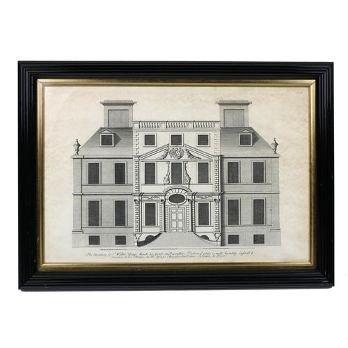 463 - Prints:  A set of three black and white Engravings by Charles Campbell, depicting Roehampton House, ... 