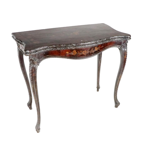 537 - An attractive 19th Century mahogany fold-over Card Table, with concertina action, decorated with att... 