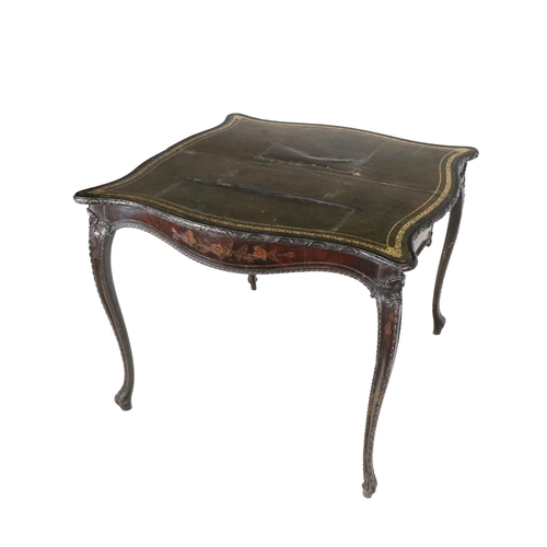 537 - An attractive 19th Century mahogany fold-over Card Table, with concertina action, decorated with att... 