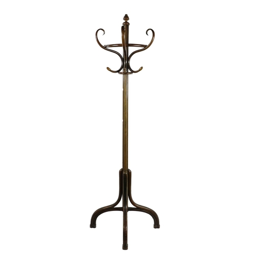 582 - An Edwardian Bentwood wall standing Hat & Coat Stand, on triform base. (1)