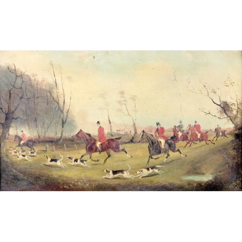 614 - Philip H. Rideout, British (1860-1920)A pair of Landscape Hunting Scenes with Huntsmen, Horses and H... 