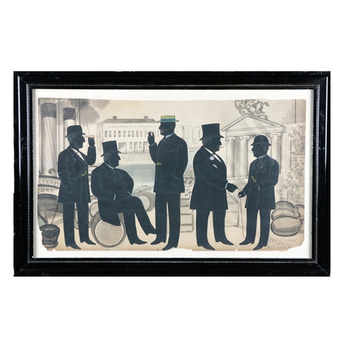 617 - Stephen O'Driscoll Irish (1825-1895)A group of 8 original Silhouette Conversation Pieces, as follows... 