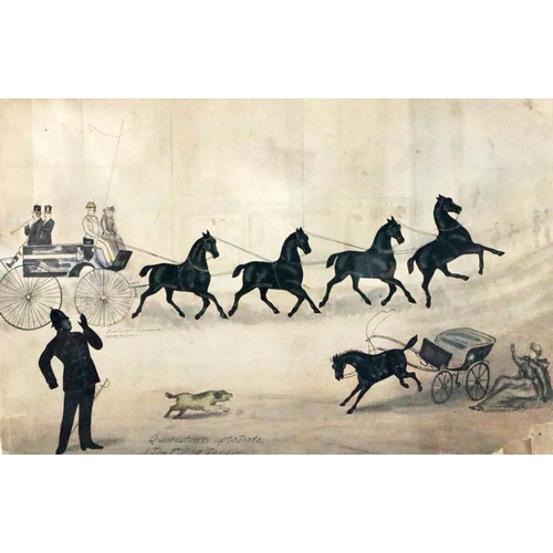 617 - Stephen O'Driscoll Irish (1825-1895)A group of 8 original Silhouette Conversation Pieces, as follows... 