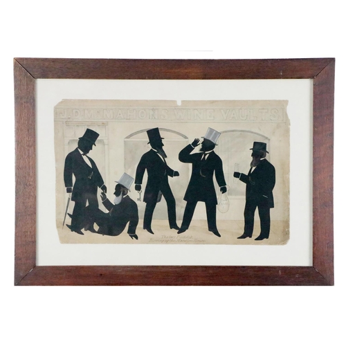 617 - Stephen O'Driscoll Irish (1825-1895)A group of 8 original Silhouette Conversation Pieces, as follows... 