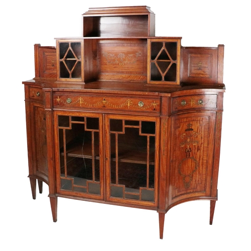 690 - An attractive Georgian Revival inlaid and decorated satinwood Cabinet, in the manner of Mayhew &... 