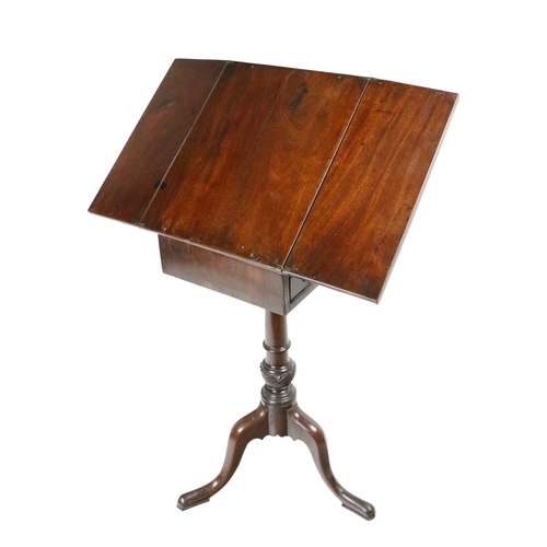 692 - An elegant Irish George III mahogany Reading Table, the fold-out top on a retractable stand above a ... 