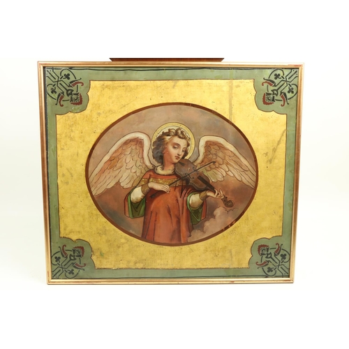 807 - 19th Century Pre-Raphaelite Style Set of 4 attractive painted Panels, each depicting angels, with mu... 