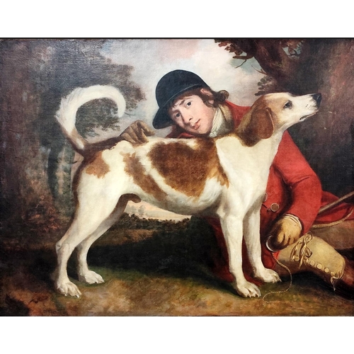 818 - Circle of George Morland (1763-1804)“Dasher and Slasher, Famous Hounds of Duke of Grafton Pack”, a p... 